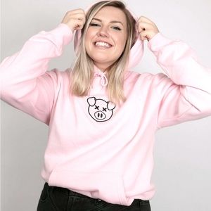 Shane Dawson Embroidered Pig Pink Hoodie